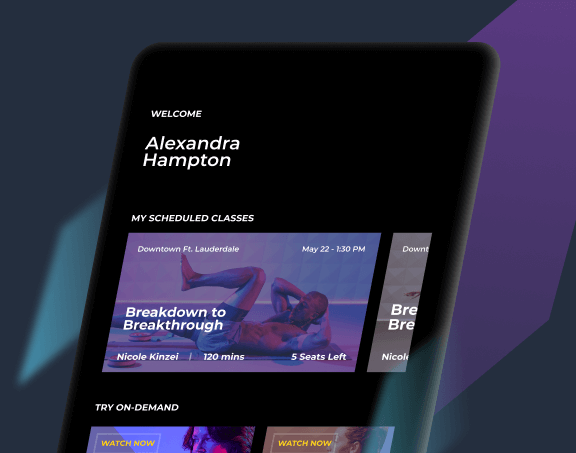 Yoga Joint app preview showing on-demand Hot Flow, FIIT, and Restore classes